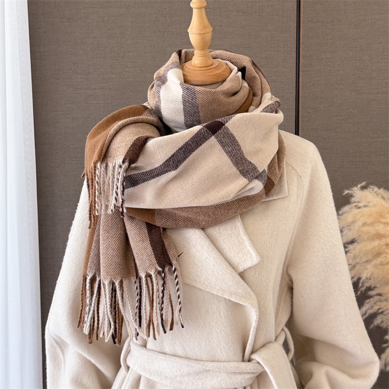 Pashmina Wrap Large - Châle en imitation cachemire à carreaux