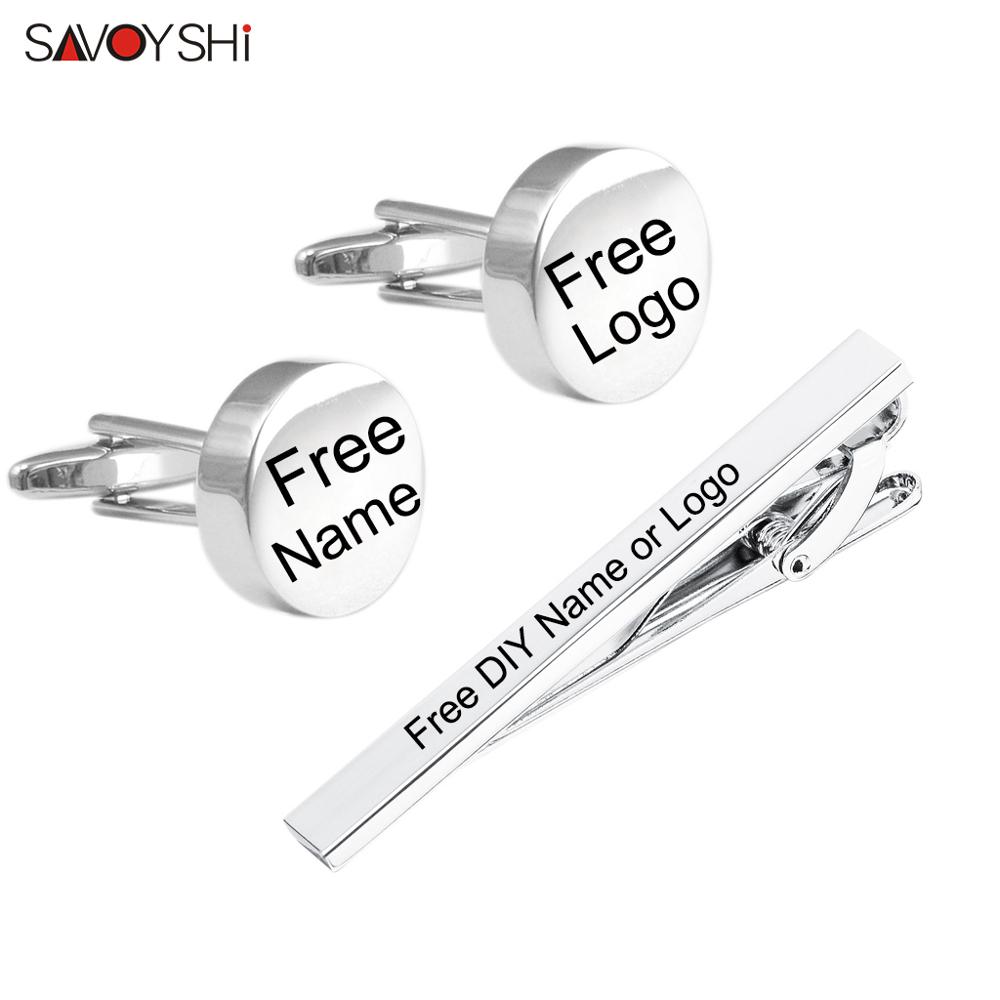 Tie Bar Set Gift - SAVOYSHI gravure gratuite nom boutons de