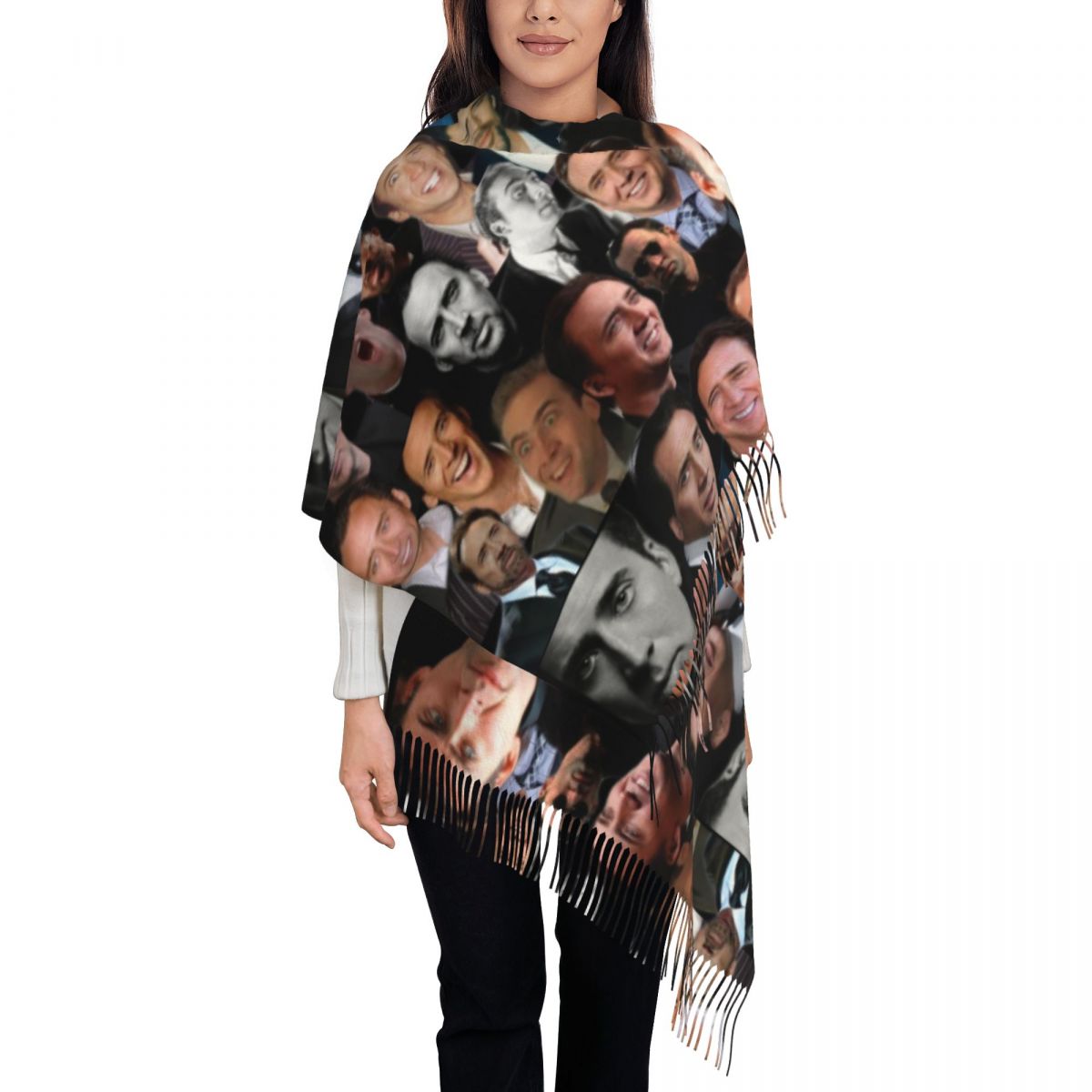 Pashmina Wrap Large - Nicolas Cage Colllage châle enveloppes femmes