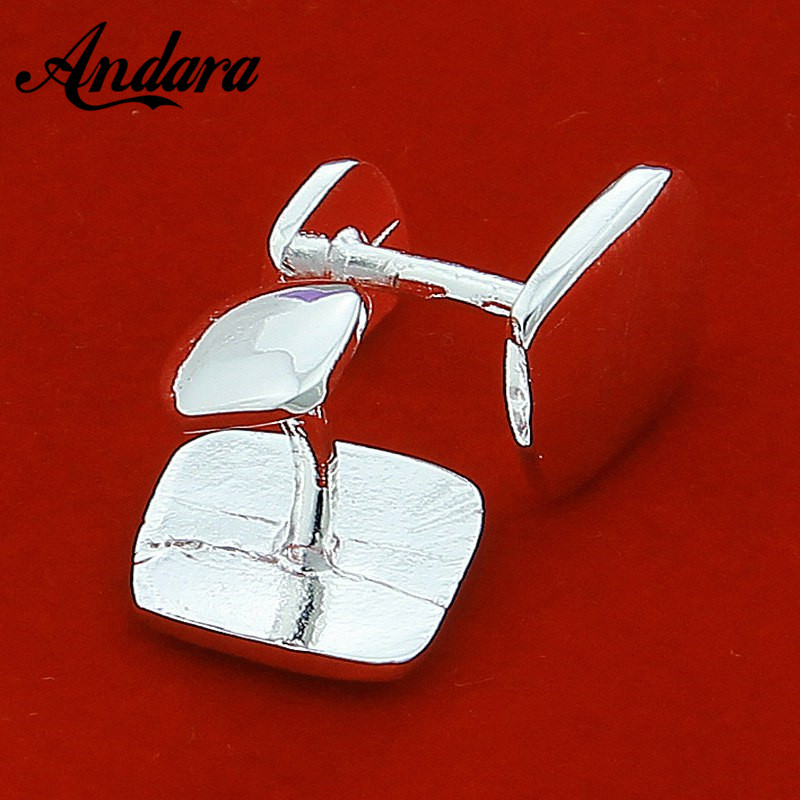 Tie Clip Silver - Boutons de manchette carrés en argent