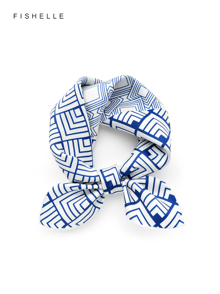 Ascot Neck Scarf - Foulard en soie naturelle pour femmes,