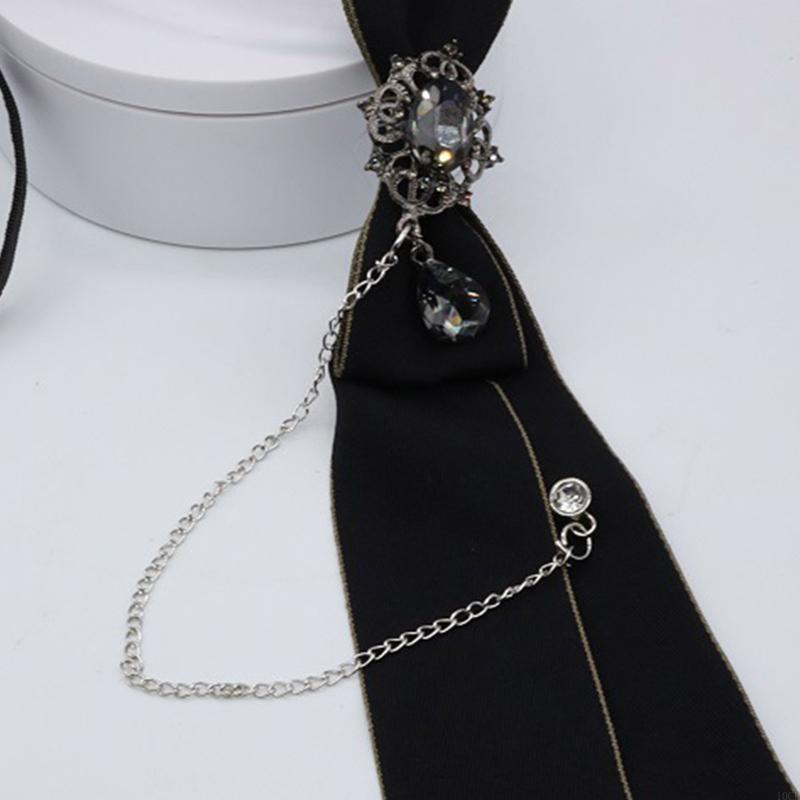 Bow Tie Pre Tied - Cravate gothique avec chaîne en métal
