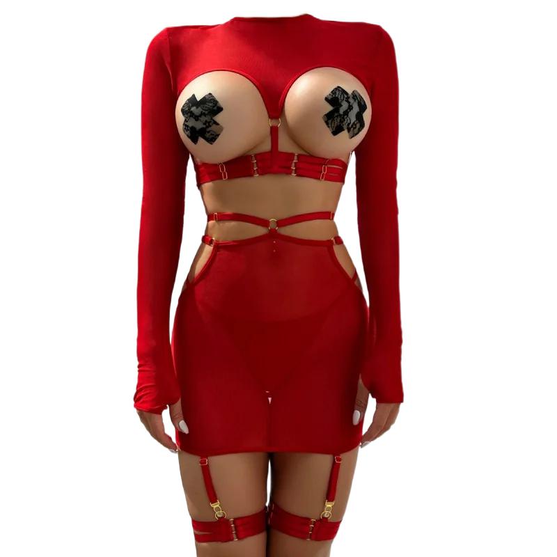 Silk Tie Striped - Ensemble de lingerie sexy à manches