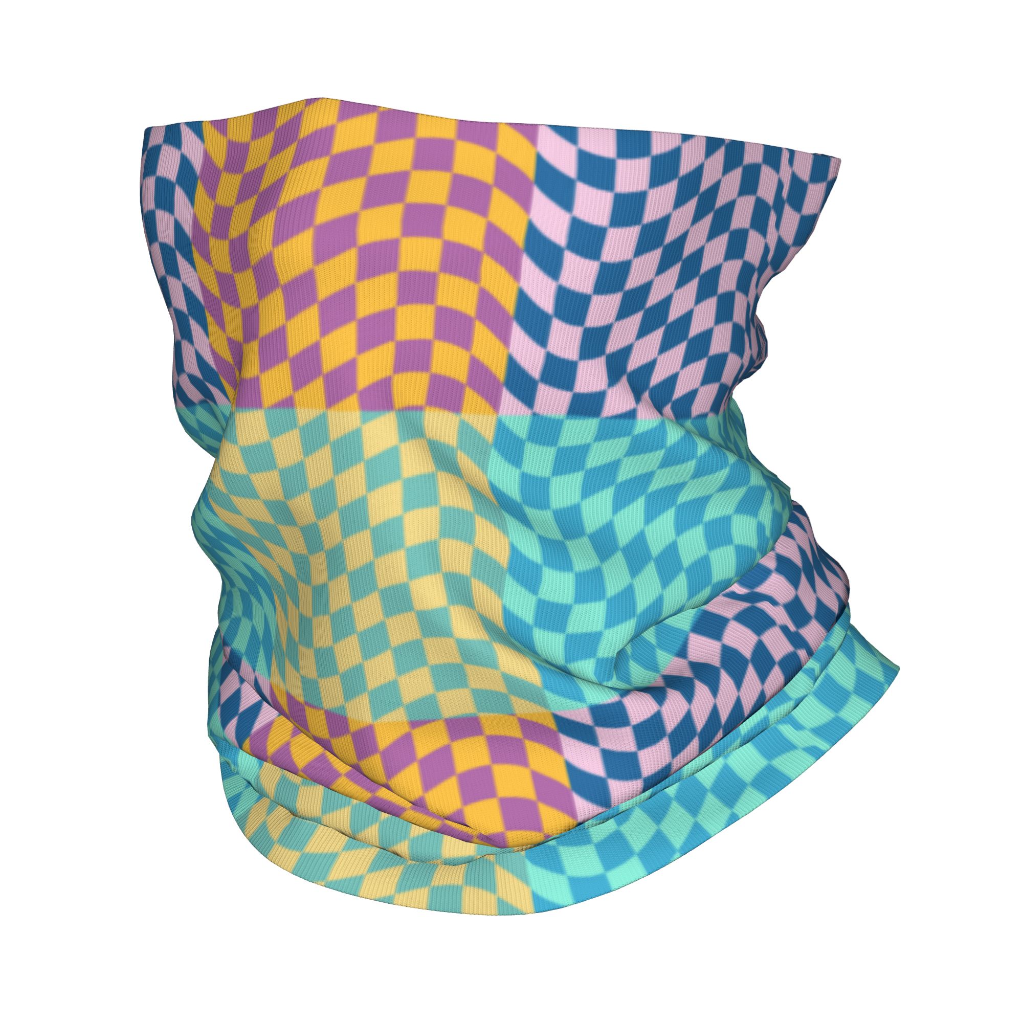Neck Warmer Tube - Cache-cou Bandana à carreaux colorés personnalisés,