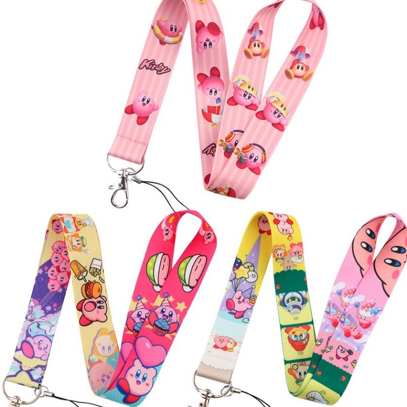 Lanyard Badge Holder - Lanière Kirby Mignonne et Tendance, Imprimé