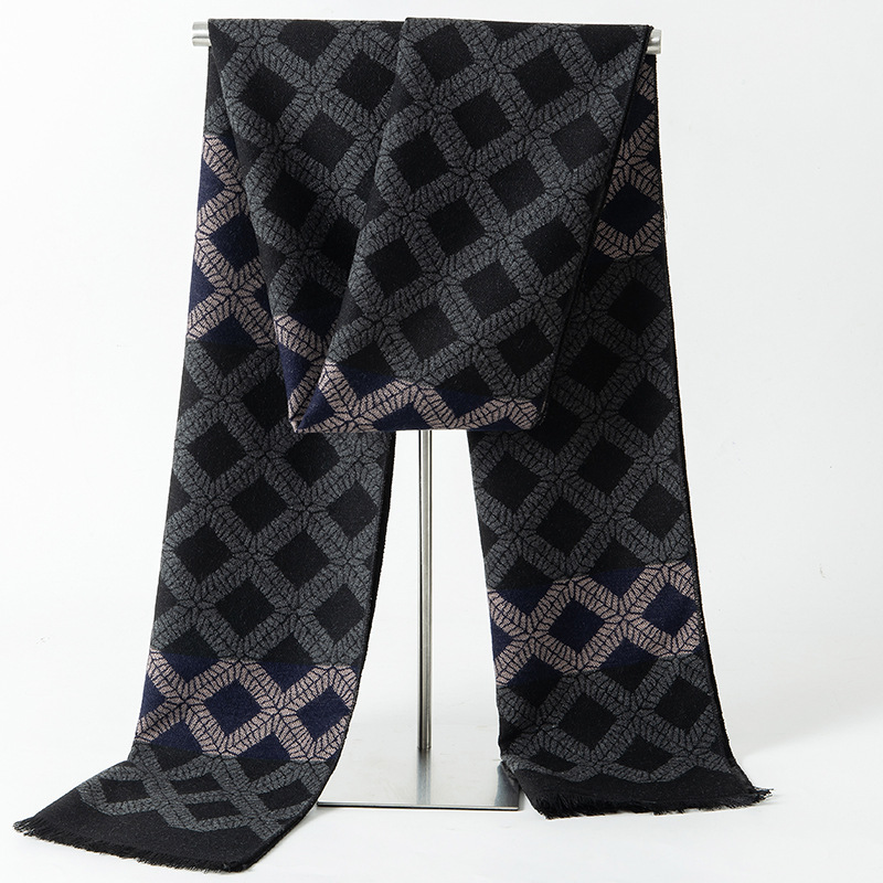 Muffler Men Wool - Marque de créateur Plaid hiver hommes