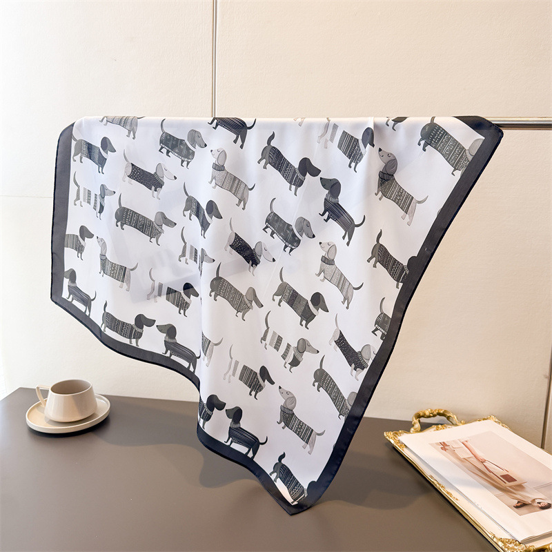 Bandana Cotton - Foulard carré en coton imprimé chien