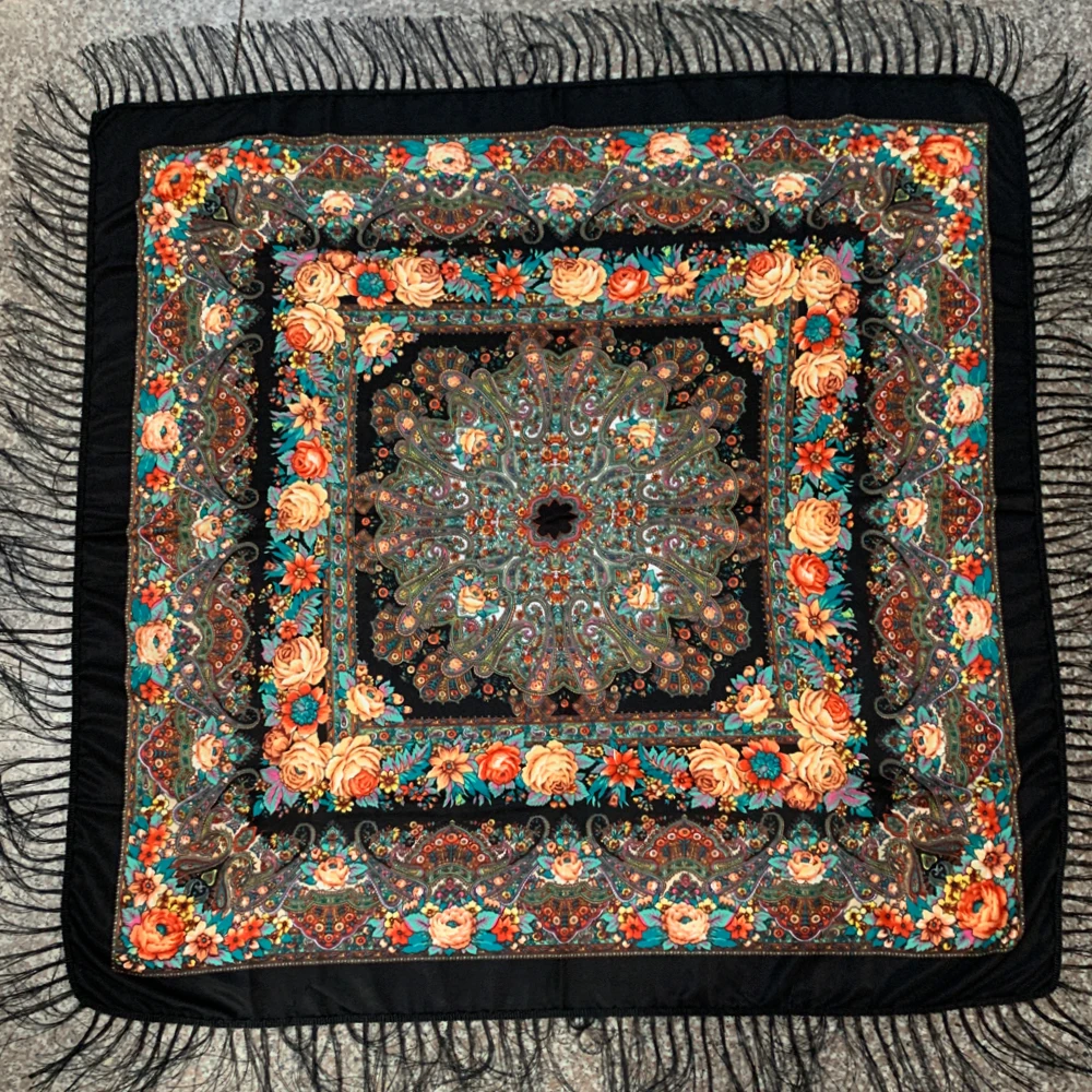 Châle ukrainien à franges impr - Bandana Cotton avis et prix