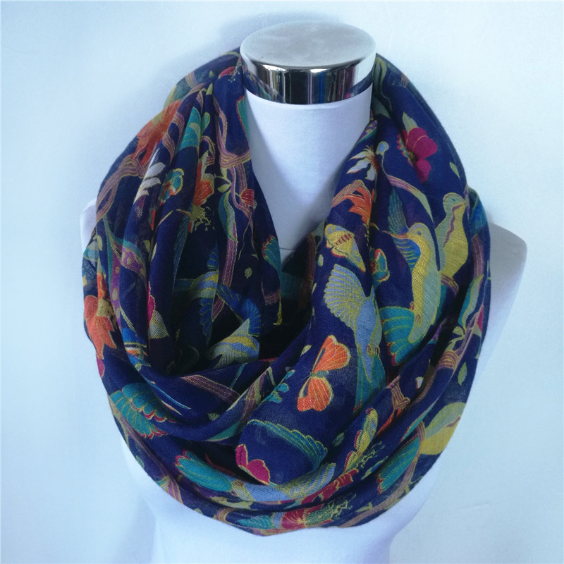 Nouveau pie oiseau imprimé Vis - Infinity Scarf Knit avis et prix