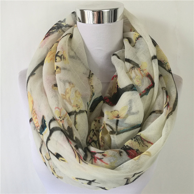 Nouveau pie oiseau imprimé Vis - Infinity Scarf Knit avis et prix