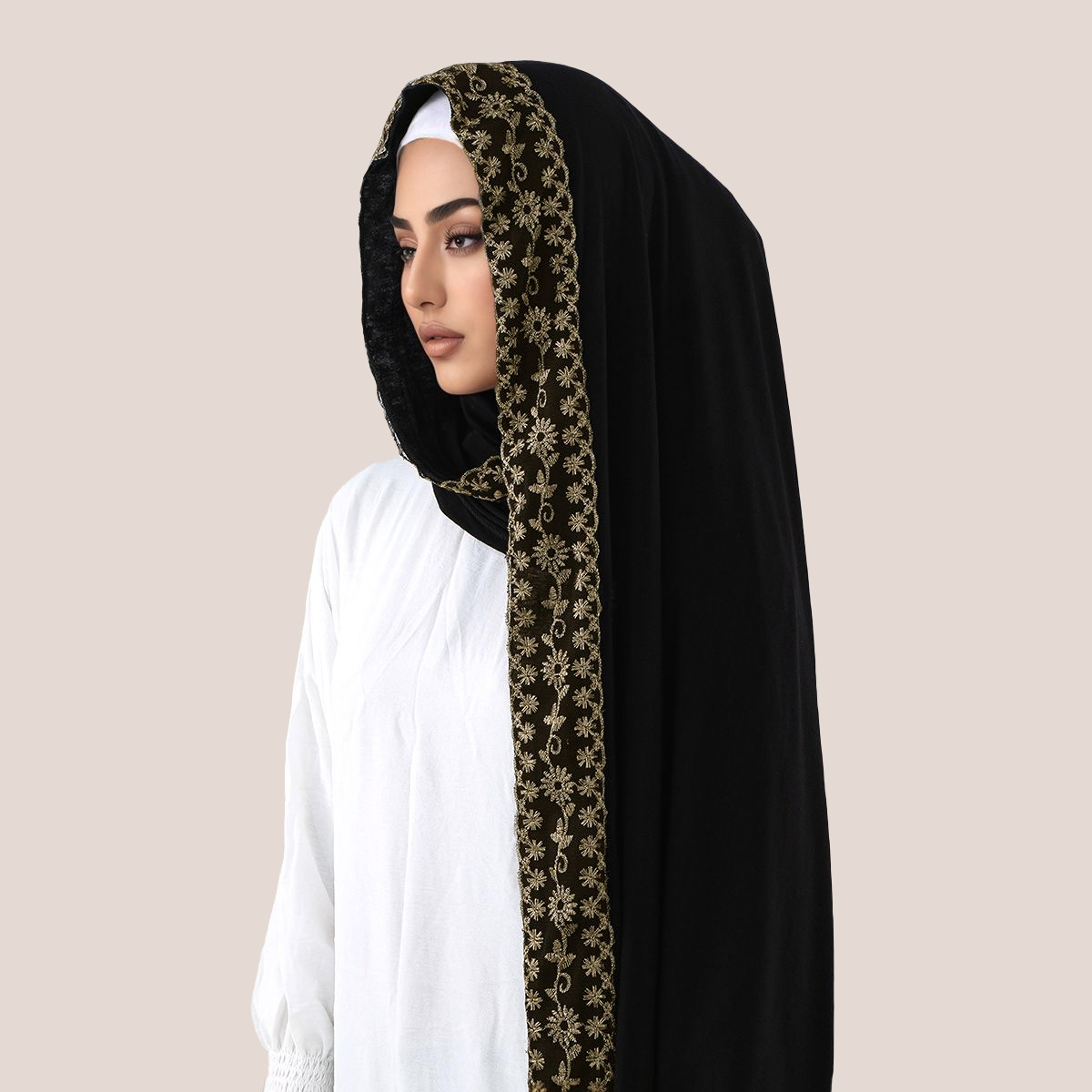 Dentelle broderie coton Jersey - Head Wrap Turban avis et prix