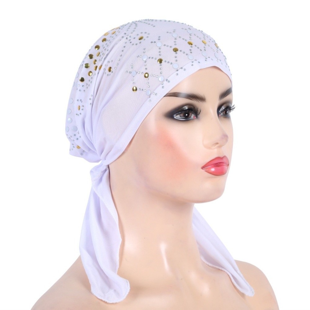 Turban Hijab en sequins dorés  - Head Wrap Turban avis et prix