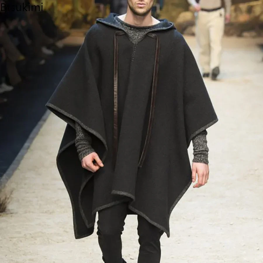 Poncho à capuche en laine impr - Muffler Men Wool avis et prix