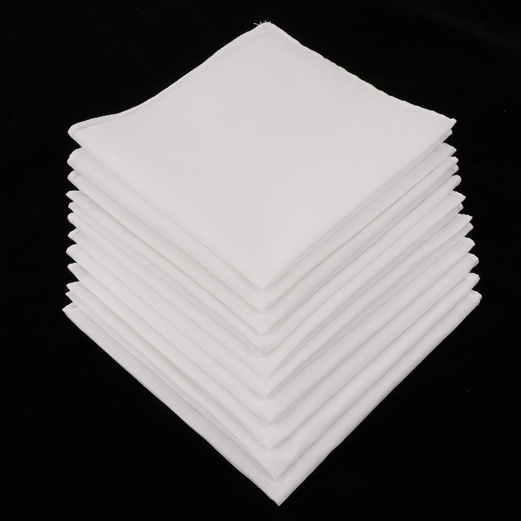 Mouchoirs blancs en coton uni  - Handkerchief Cotton Men avis et prix