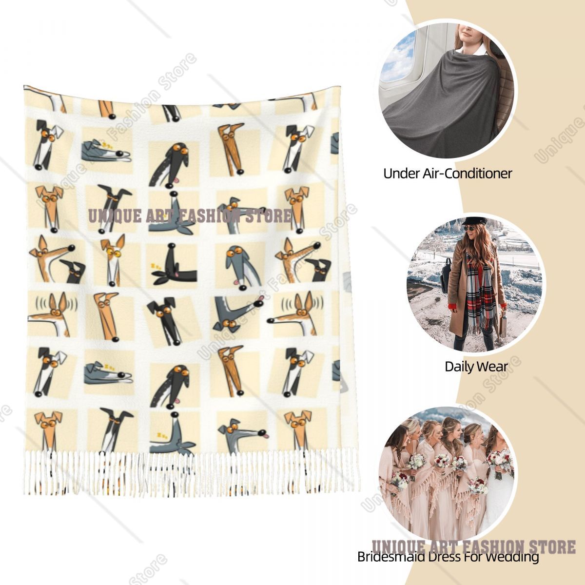 Écharpe à pampilles pour femme - Pashmina Wrap Large avis et prix