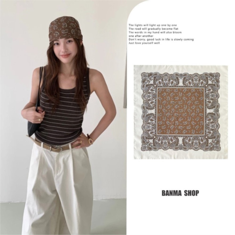 Foulard carré rétro Paisley 70 - Bandana Cotton avis et prix