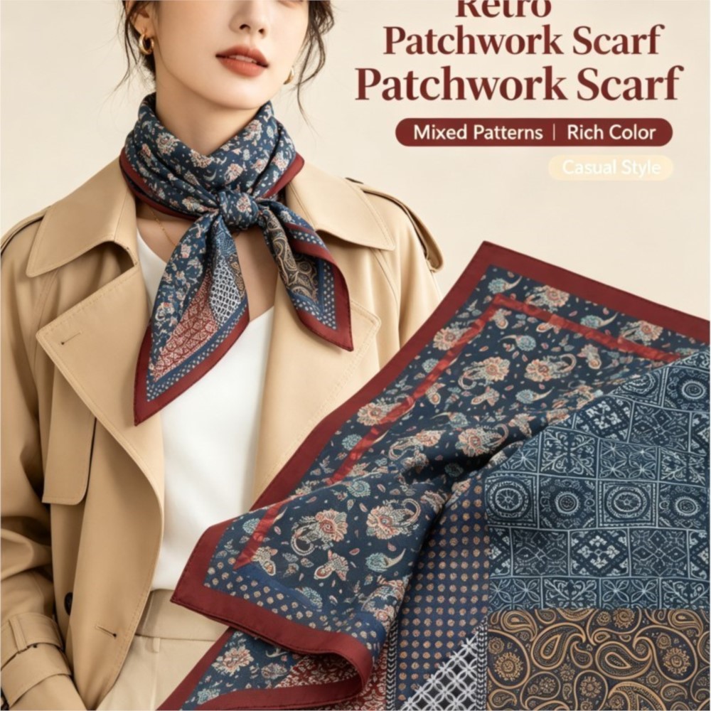 Foulard carré rétro Paisley 70 - Bandana Cotton avis et prix