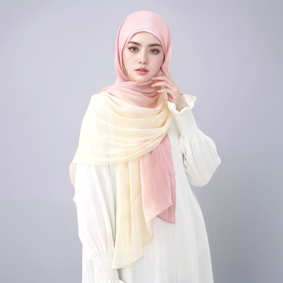 Foulard Hijab en soie scintill - Head Wrap Turban avis et prix