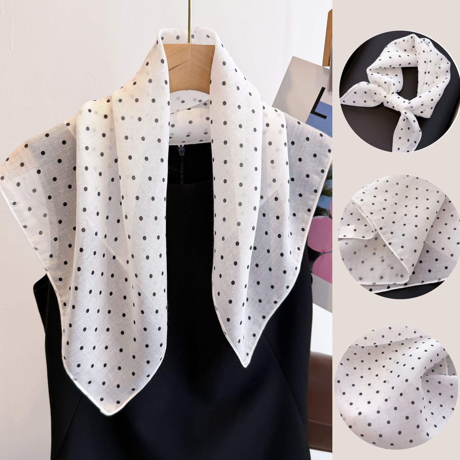 Foulard carré en coton et lin  - Bandana Cotton avis et prix