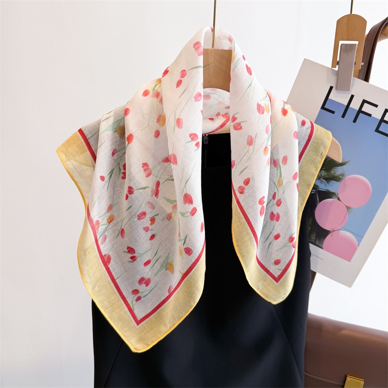 Foulard carré en coton et lin  - Bandana Cotton avis et prix