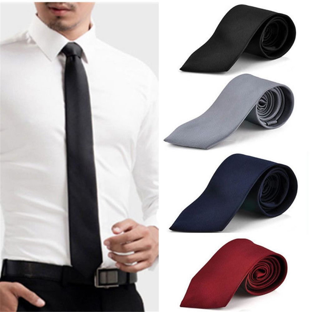 Cravate en soie unie, fine et  - Skinny Tie Men avis et prix