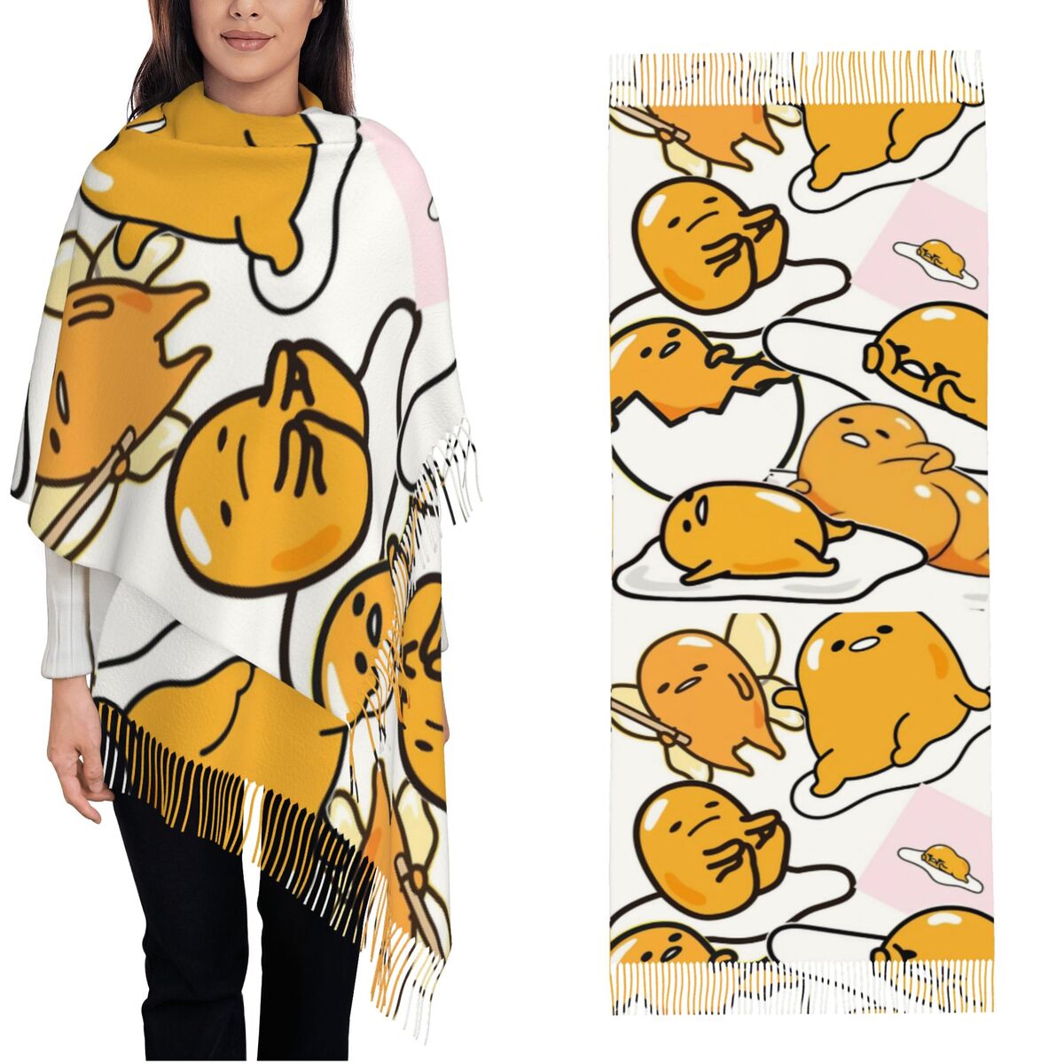 Gudetama mignon oeuf dessin an - Pashmina Wrap Large avis et prix